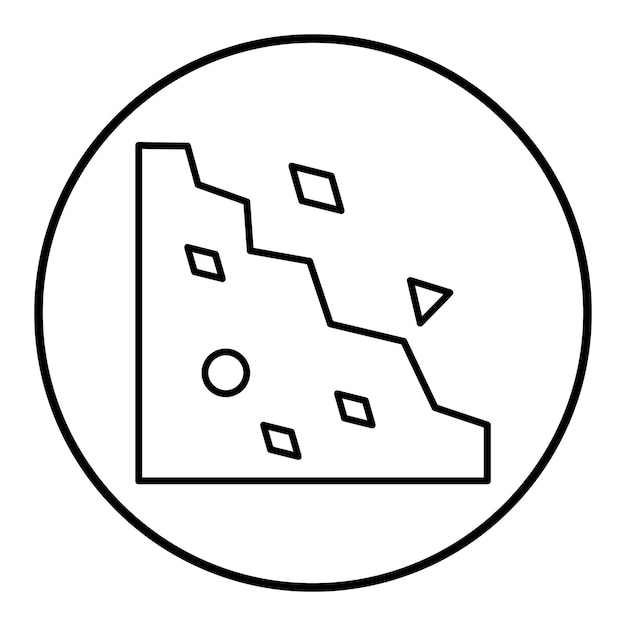 El icono del vector del acantilado se puede usar para el conjunto de iconos de paisajes