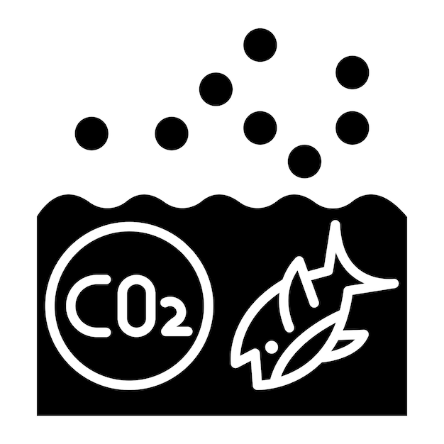El icono del vector de acidez del océano se puede usar para el conjunto de iconos del calentamiento global