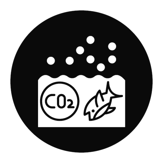 El icono del vector de acidez del océano se puede usar para el conjunto de iconos del calentamiento global