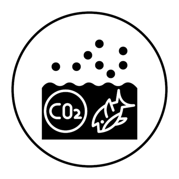 El icono del vector de acidez del océano se puede usar para el conjunto de iconos del calentamiento global