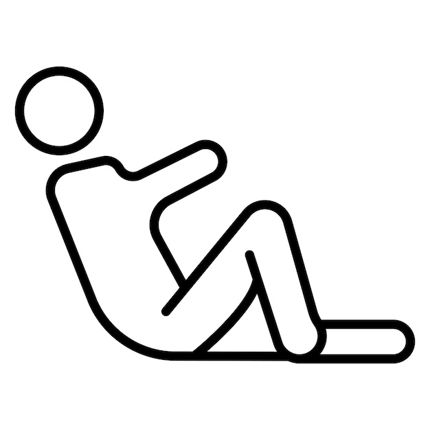 El icono del vector acostado se puede usar para el conjunto de iconos de comodidad