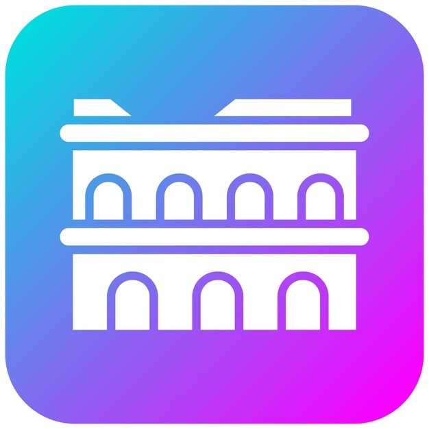 El icono del vector del acueducto se puede usar para el conjunto de iconos de la civilización antigua
