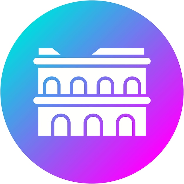 El icono del vector del acueducto se puede usar para el conjunto de iconos de la civilización antigua