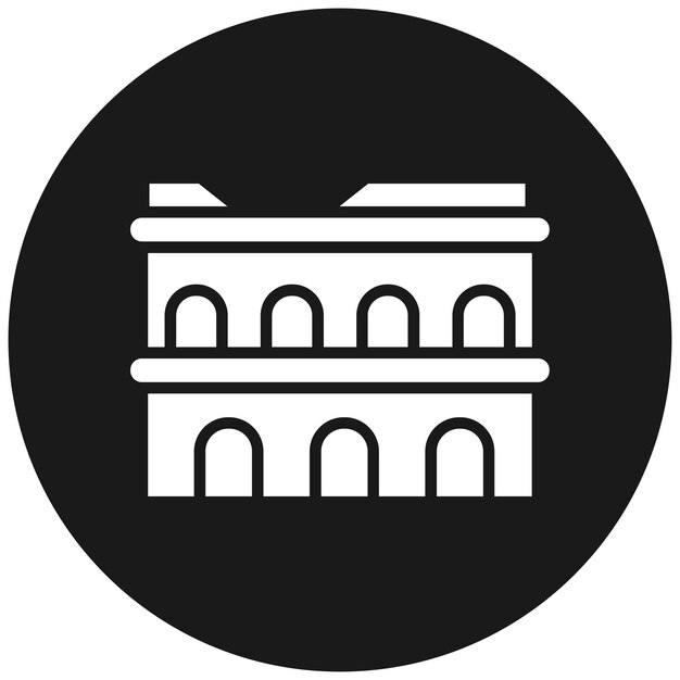 El icono del vector del acueducto se puede usar para el conjunto de iconos de la civilización antigua