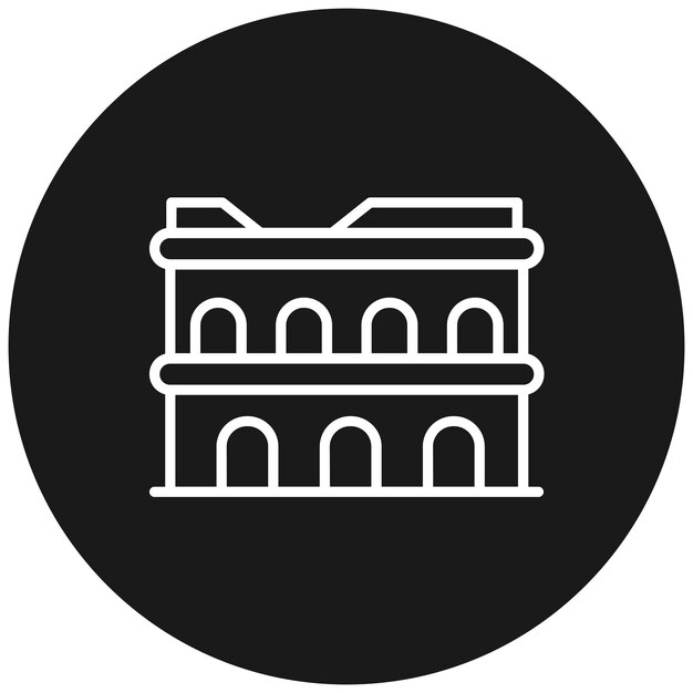 El icono del vector del acueducto se puede usar para el conjunto de iconos de la civilización antigua