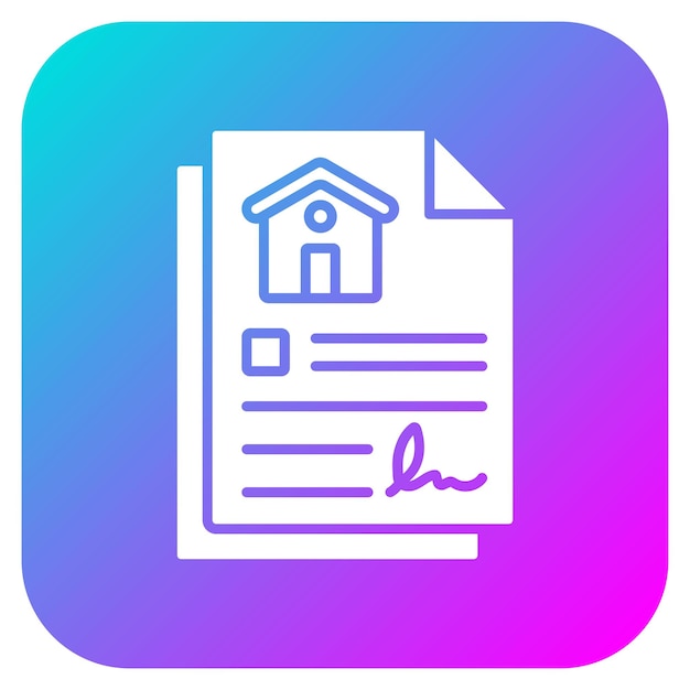 El icono del vector de acuerdo de propiedad se puede utilizar para el conjunto de iconos de bienes raíces