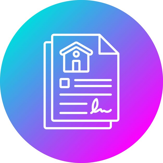 El icono del vector de acuerdo de propiedad se puede utilizar para el conjunto de iconos de bienes raíces