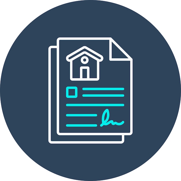 El icono del vector de acuerdo de propiedad se puede utilizar para el conjunto de iconos de bienes raíces