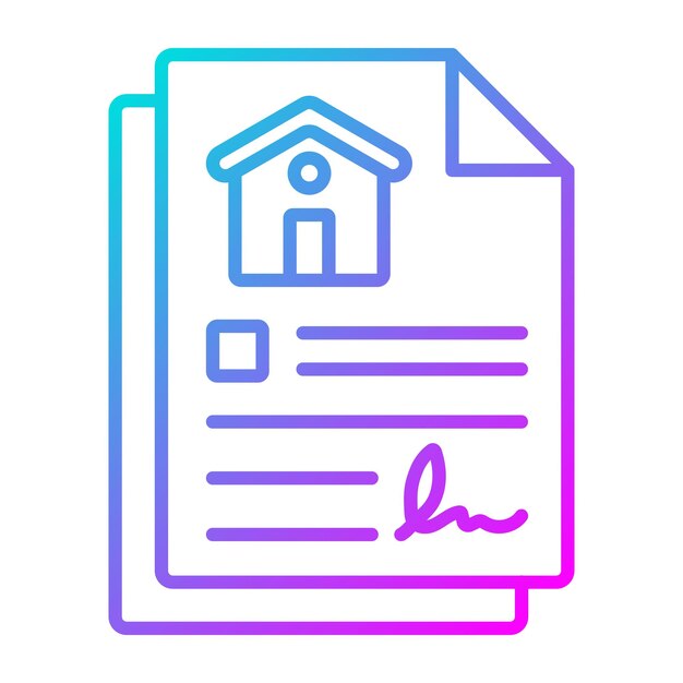 El icono del vector de acuerdo de propiedad se puede utilizar para el conjunto de iconos de bienes raíces