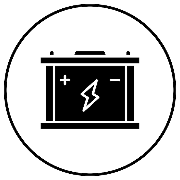 El icono del vector del acumulador se puede utilizar para el conjunto de iconos de energía renovable