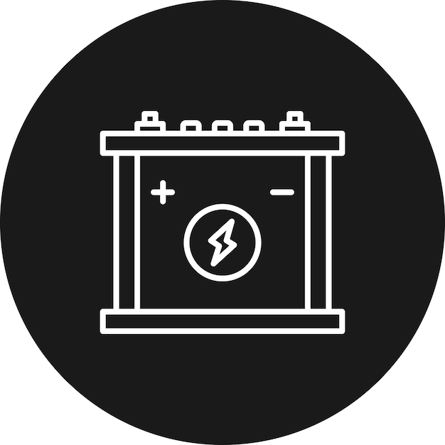 El icono del vector del acumulador se puede utilizar para el conjunto de iconos de reparación de automóviles