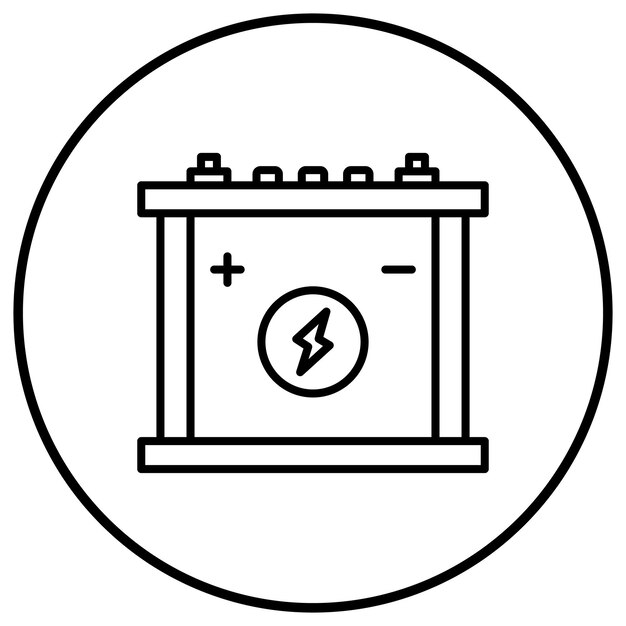 El icono del vector del acumulador se puede utilizar para el conjunto de iconos de reparación de automóviles