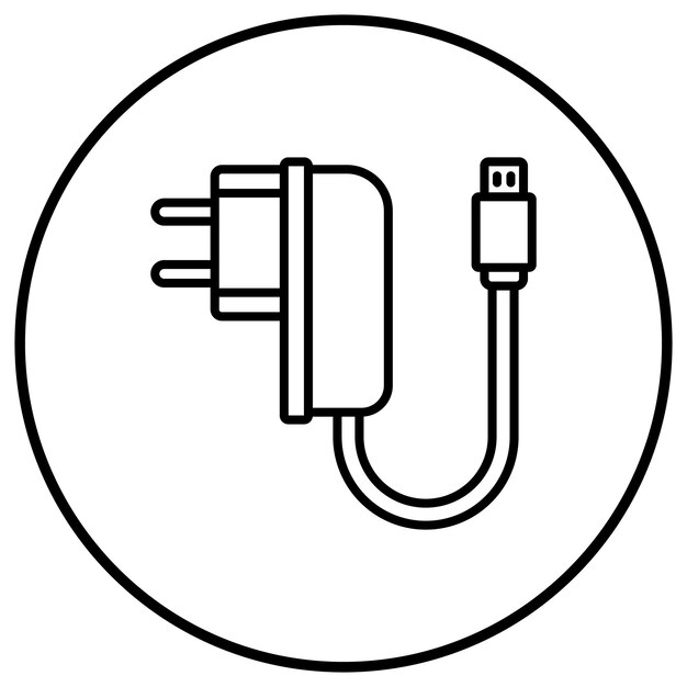 El icono del vector del adaptador se puede utilizar para el conjunto de iconos de computadora y hardware