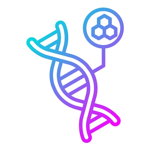 El icono del vector de ADN se puede utilizar para el conjunto de iconos de medicina