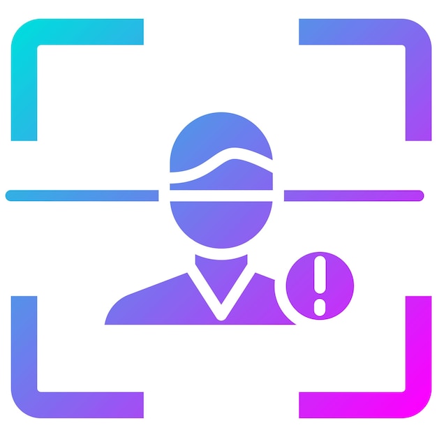 El icono del vector de advertencia de detección facial se puede utilizar para el conjunto de iconos biométricos