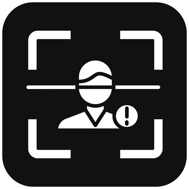 El icono del vector de advertencia de detección facial se puede utilizar para el conjunto de iconos biométricos
