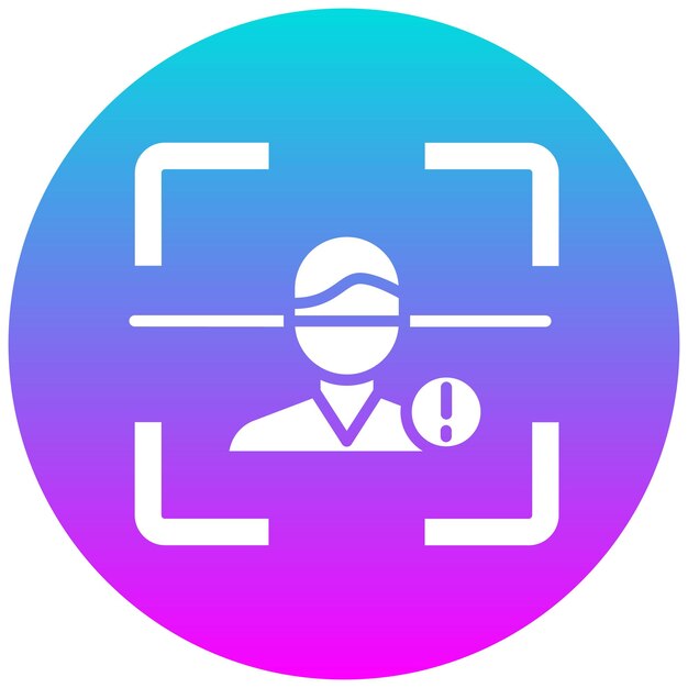 El icono del vector de advertencia de detección facial se puede utilizar para el conjunto de iconos biométricos
