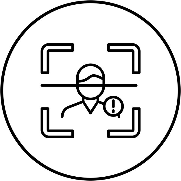 El icono del vector de advertencia de detección facial se puede utilizar para el conjunto de iconos biométricos