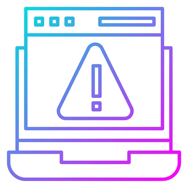 El icono del vector de advertencia del sitio web se puede utilizar para el conjunto de iconos de seo y sem