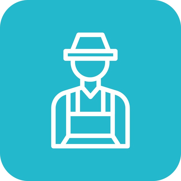 El icono del vector del agricultor se puede utilizar para el conjunto de iconos de la agricultura