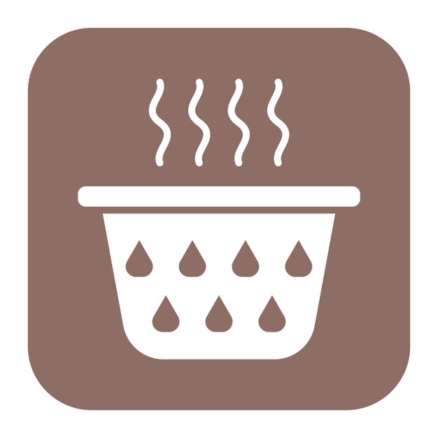 El icono del vector de agua caliente se puede usar para el conjunto de iconos de lavandería