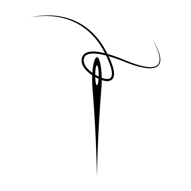 Vector icono de vector de aguja de coser