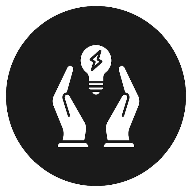 El icono del vector de ahorro de energía se puede utilizar para el conjunto de iconos de energía renovable