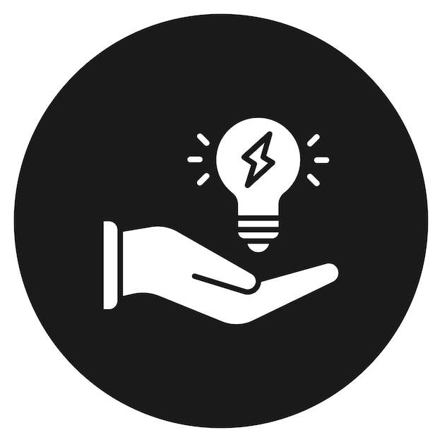 El icono del vector de ahorro de energía se puede utilizar para el conjunto de iconos de energía renovable