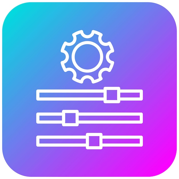 El icono del vector de ajustes se puede utilizar para el conjunto de iconos del plan de acción