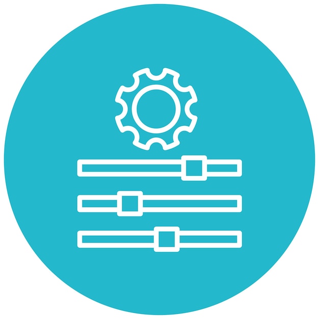 El icono del vector de ajustes se puede utilizar para el conjunto de iconos del plan de acción