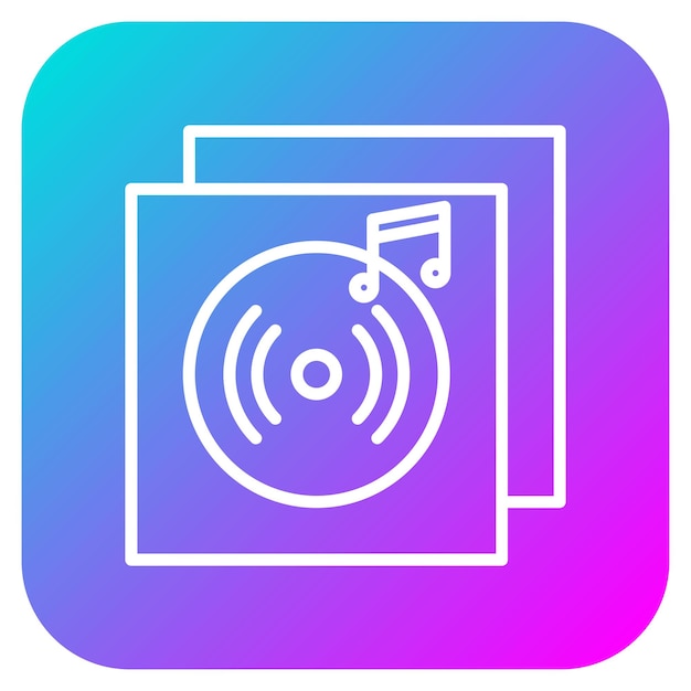 El icono del vector de álbum de música se puede usar para el conjunto de iconos de entretenimiento