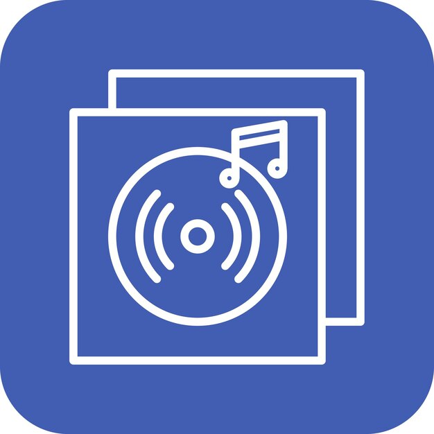 El icono del vector de álbum de música se puede usar para el conjunto de iconos de entretenimiento