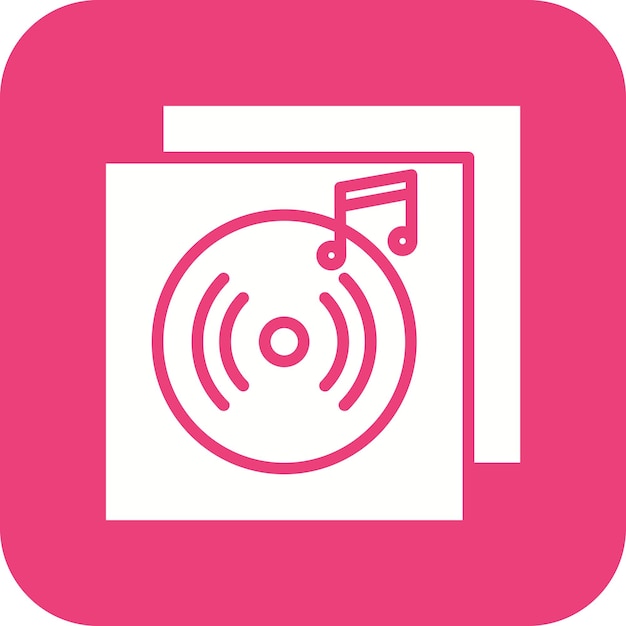 El icono del vector de álbum de música se puede usar para el conjunto de iconos de entretenimiento