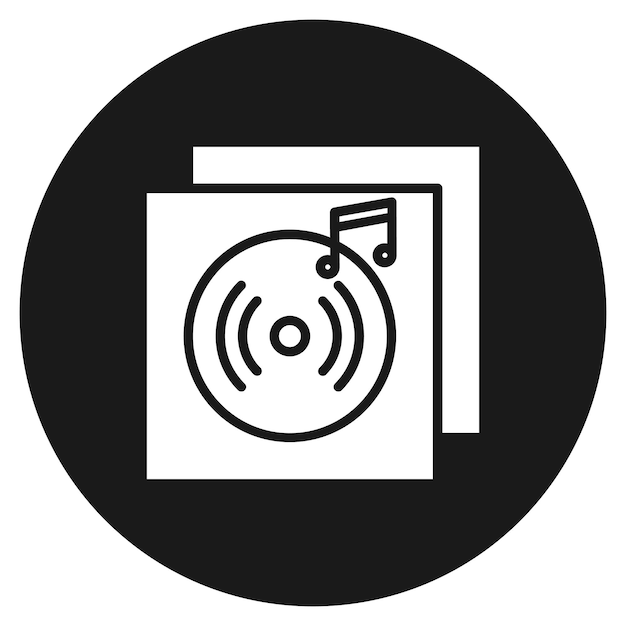 El icono del vector de álbum de música se puede usar para el conjunto de iconos de entretenimiento