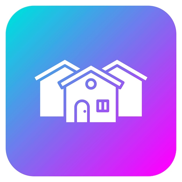 El icono del vector de la aldea se puede utilizar para el conjunto de iconos de la aldia