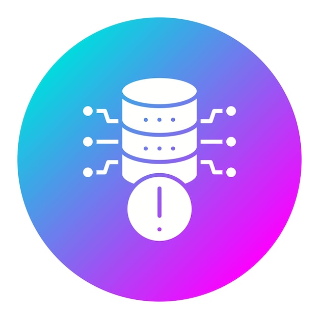 El icono de vector de alerta de base de datos se puede utilizar para el conjunto de iconos de alojamiento web