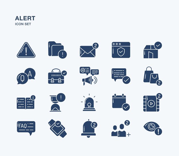 Icono de vector de alerta y notificación