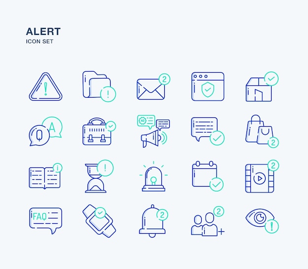 Icono de vector de alerta y notificación