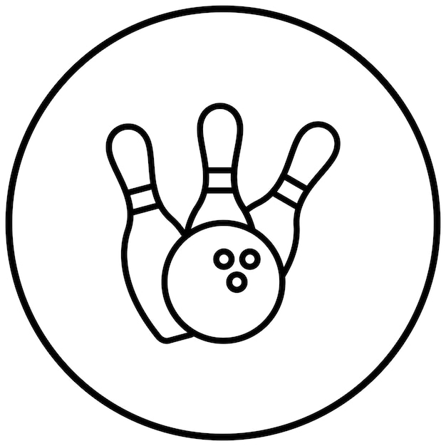 El icono del vector del alfiler caído se puede usar para el conjunto de iconos de bolos