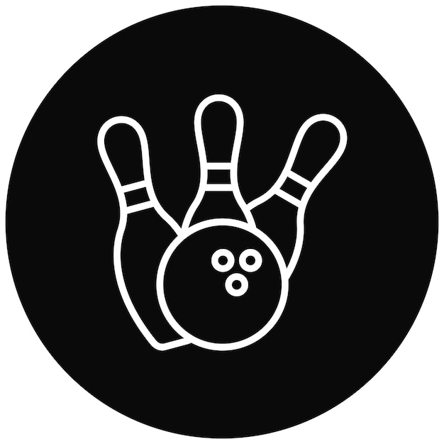 El icono del vector del alfiler caído se puede usar para el conjunto de iconos de bolos