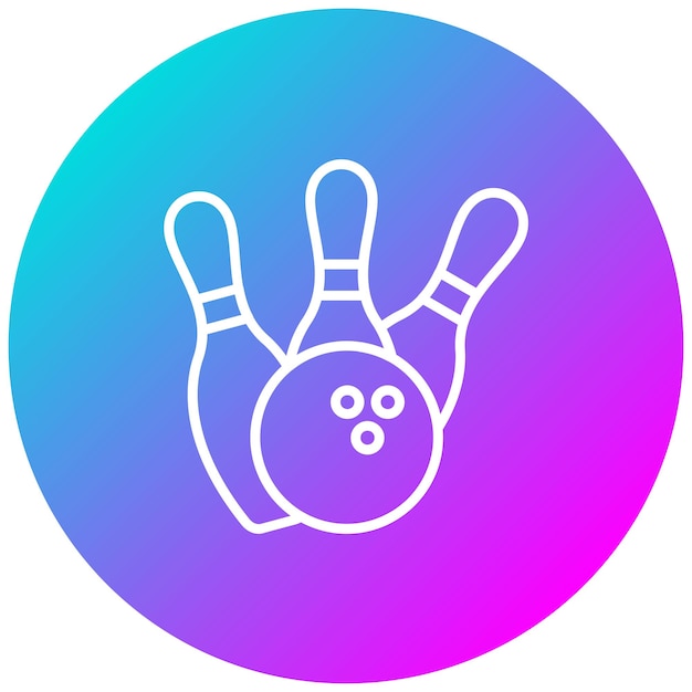 El icono del vector del alfiler caído se puede usar para el conjunto de iconos de bolos