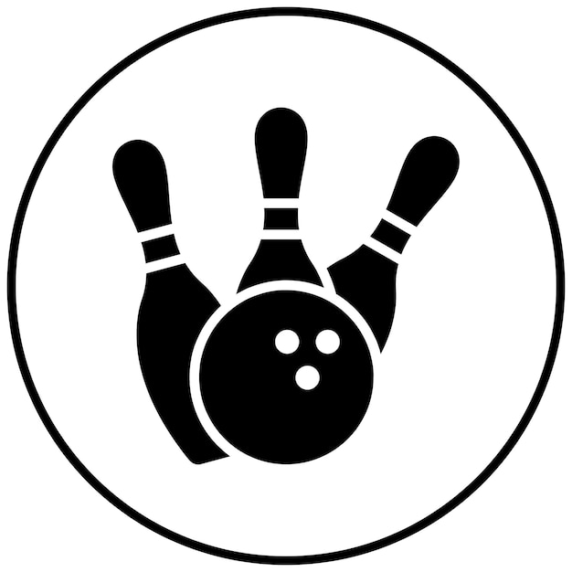 El icono del vector del alfiler caído se puede usar para el conjunto de iconos de bolos