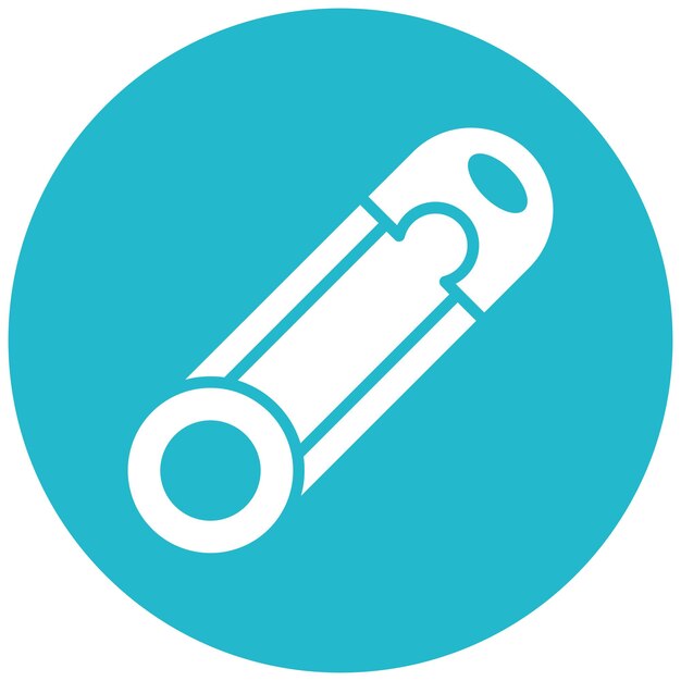 El icono del vector del alfiler de seguridad se puede utilizar para el conjunto de iconos de la ducha de bebé