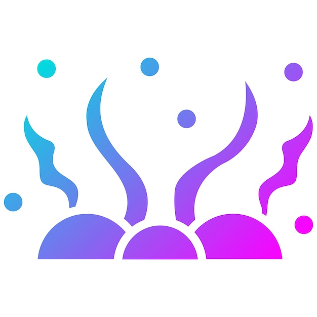 El icono del vector de algas se puede usar para el conjunto de iconos de la línea costera