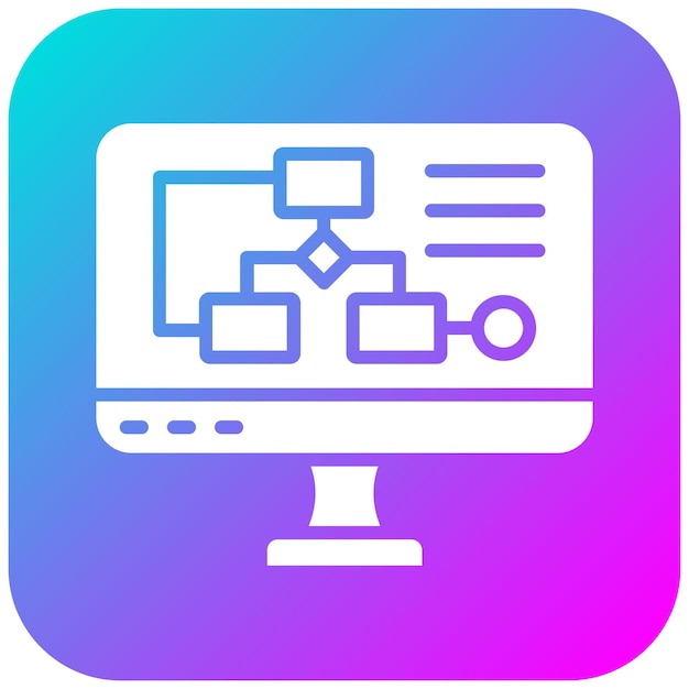 El icono del vector del algoritmo se puede utilizar para el conjunto de iconos de programación informática