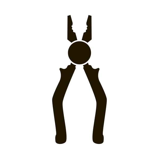 Icono de vector de alicate aislado sobre fondo blanco