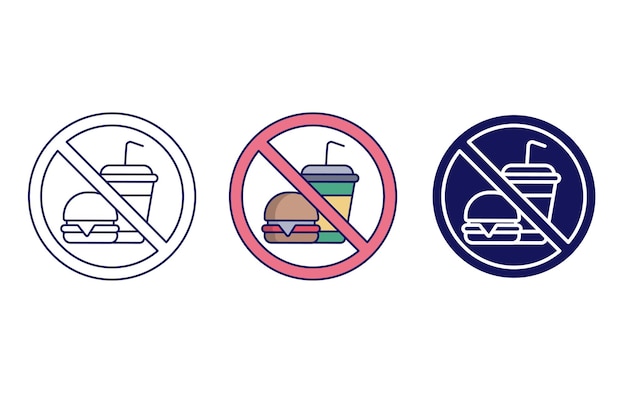 Icono de vector de alimentos prohibidos