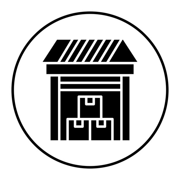 El icono del vector del almacén se puede usar para el conjunto de iconos del almacèn