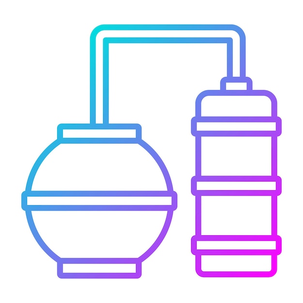 El icono del vector de almacenamiento de gas se puede utilizar para el conjunto de iconos de procesos industriales