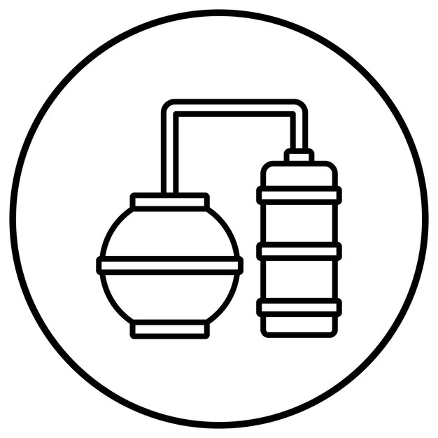 El icono del vector de almacenamiento de gas se puede utilizar para el conjunto de iconos de procesos industriales
